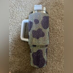 Rhinestone Cow Print Tumbler